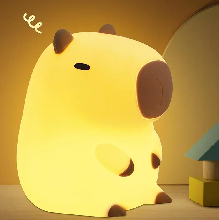 Lámpara Nocturna Adorable con Control Táctil - Lámpara de Silicona Recargable por USB para la Habitación Infantil
